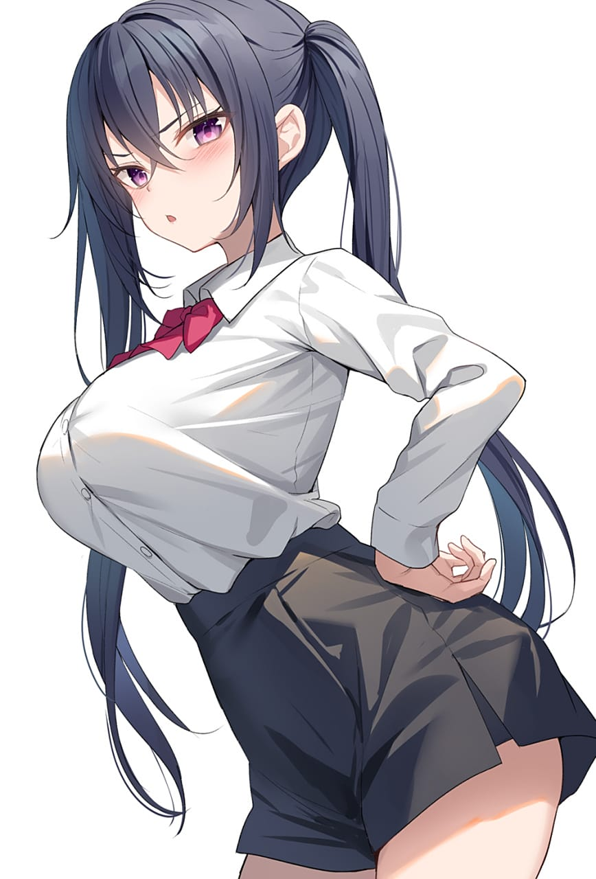 包子漫画校园题材封面：黑长双马尾少女